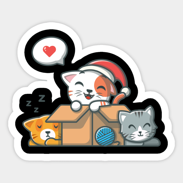 Cute cats in box cartoon Sticker by Catalyst Labs